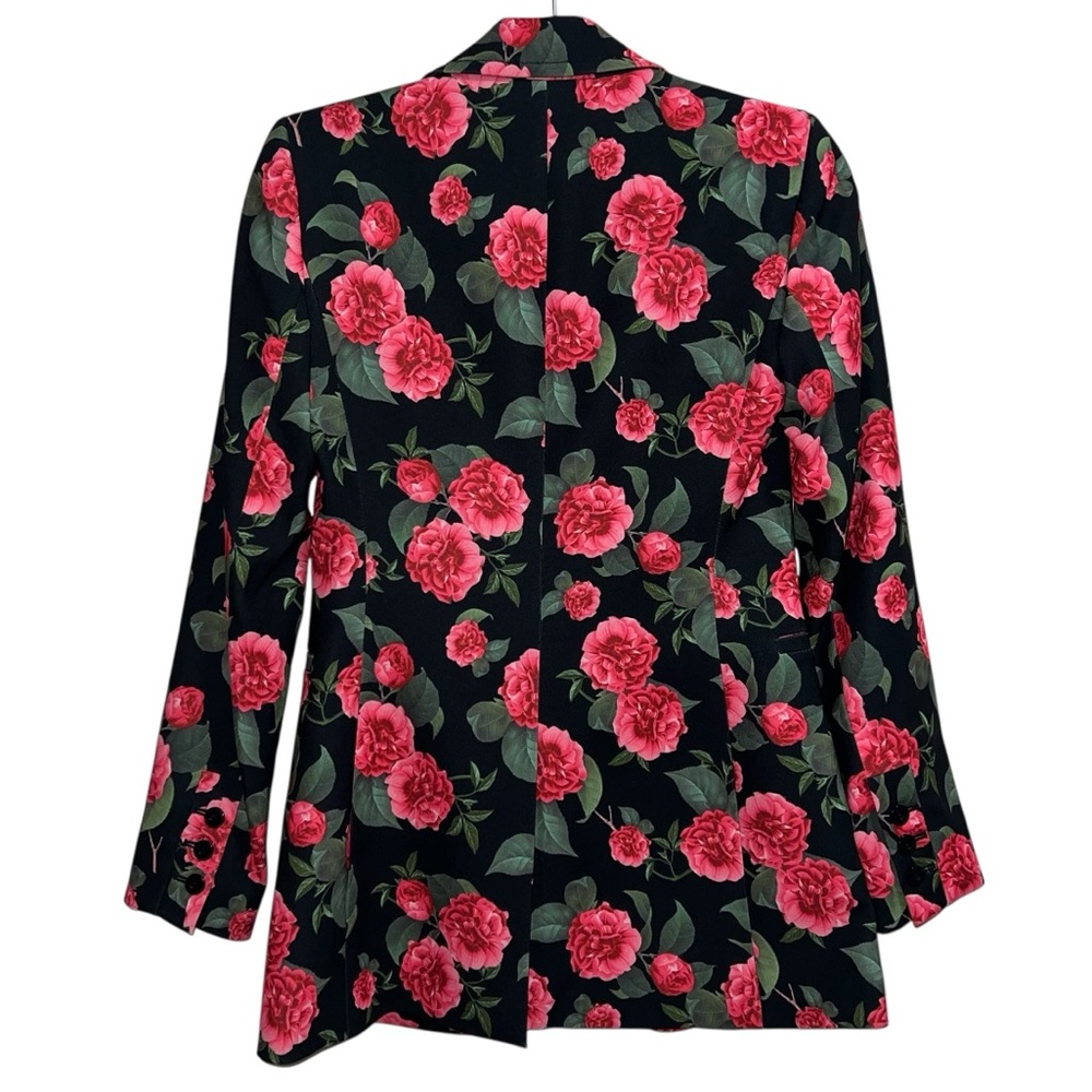 Alice + Olivia Breann Long Fitted Blazer Jacket In Cheri Floral Print - Picture 11 of 15